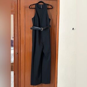 Mango - Black Jumpsuit with belt and zip - Size L